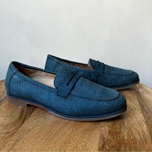 Abeo | Naomi Snake Pattern Suede Slip On Penny Loafer